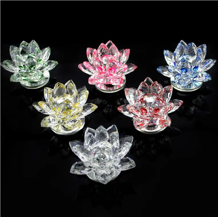 Romantic colorful crystal lotus flower for gift