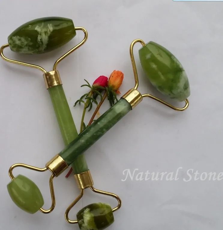 Резная с логотипом бренда, натуральный нефрит, профессиональная косметика, уход за лицом, массажный ролик