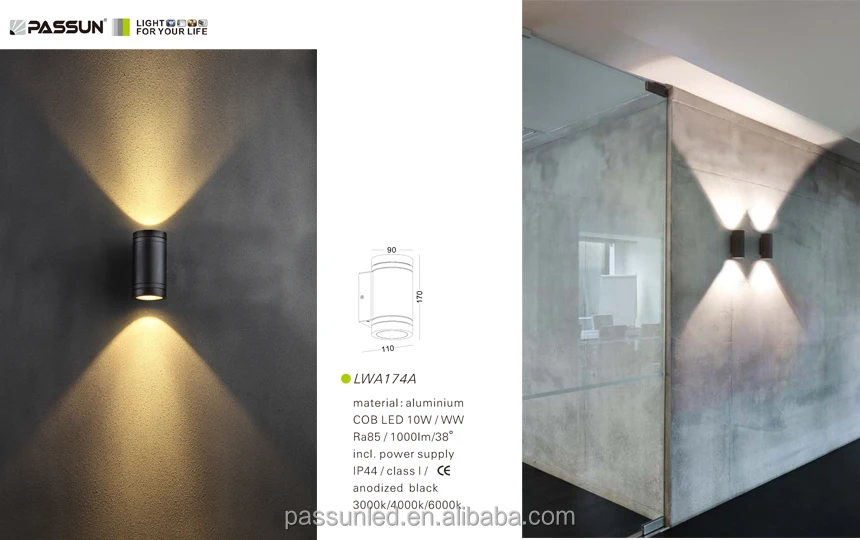 Outdoor lighting two way lamp 5W led wall light