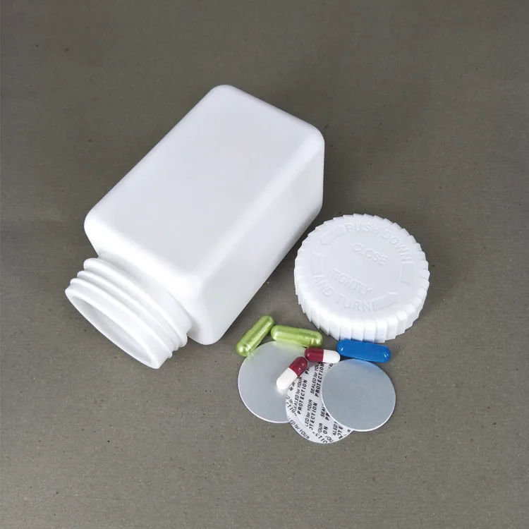 300cc White Screw Top Cap HDPE Plastic Square Bottles For Capsules