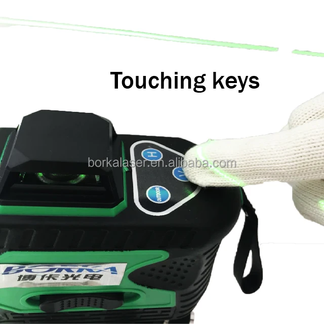 Borka 12 lines green beam 360 degree cross line 3D laser level