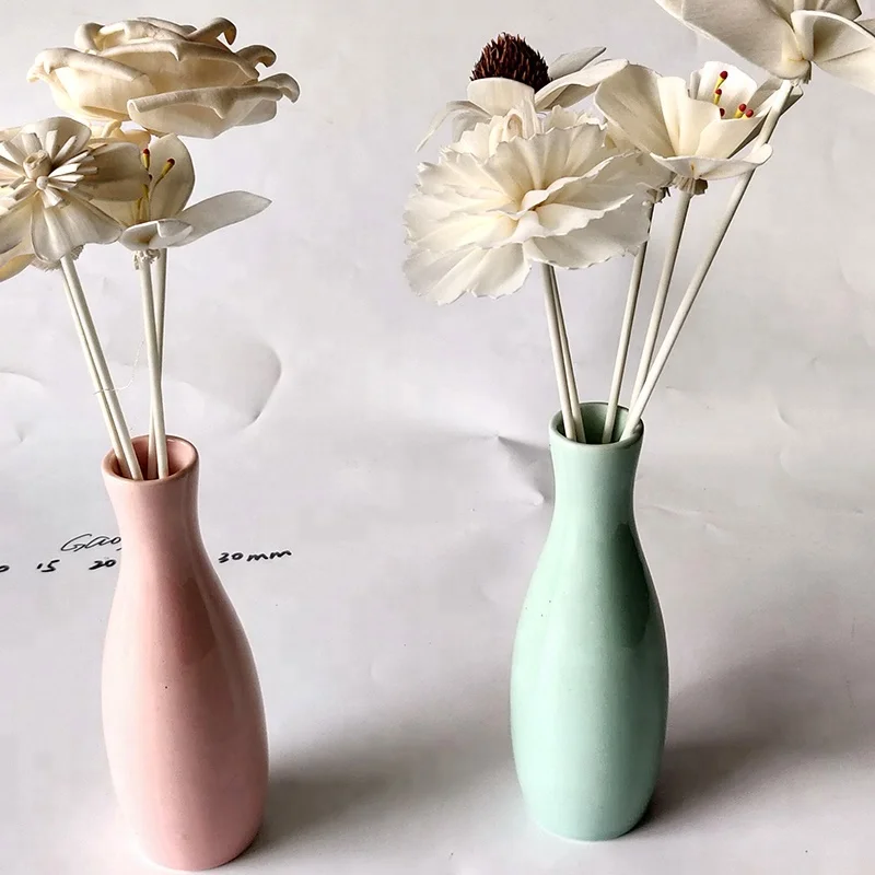 Air Fresheners decorative handmade unscente aroma wood sola balsa Flower with fiber sticks