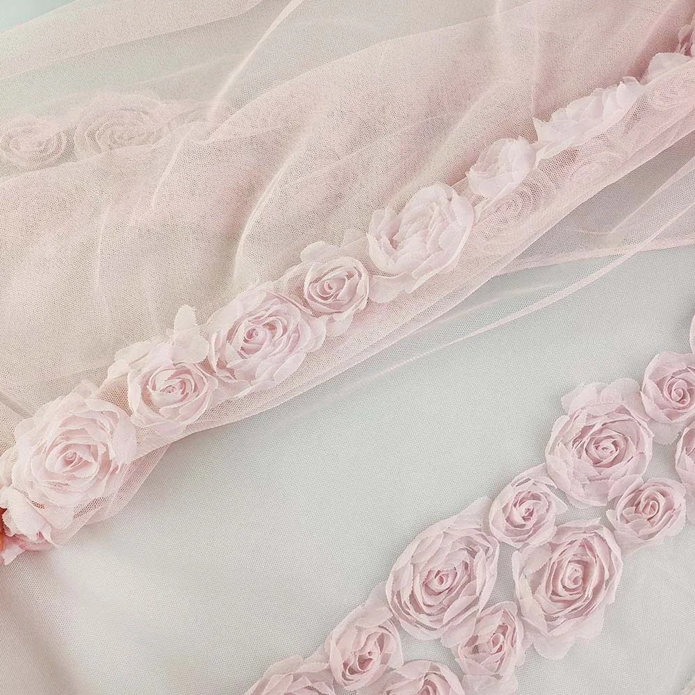 Тюль с вышивкой в виде Розы, фата для невесты, Тюлевая ткань для невесты