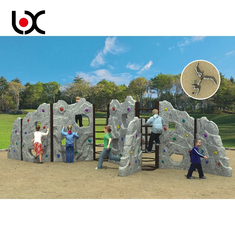 Anti-UV kindergarten plastic playground rock climbing wall
