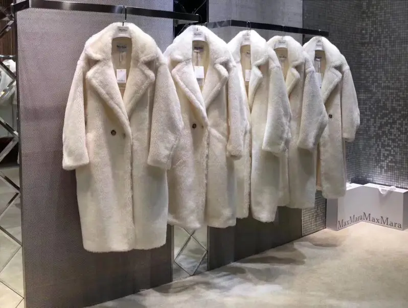 Pink Beiger Khaki Red Women Plus Size Long Thick Single Button 100% Real Mongolian Sheep Lamb Fur Coat