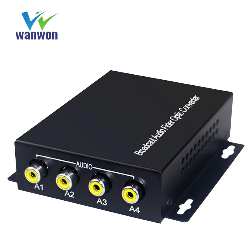 4 Audio Over FC Fiber optic Extender Converters for Broadcast system (Tx/Rx) Kit