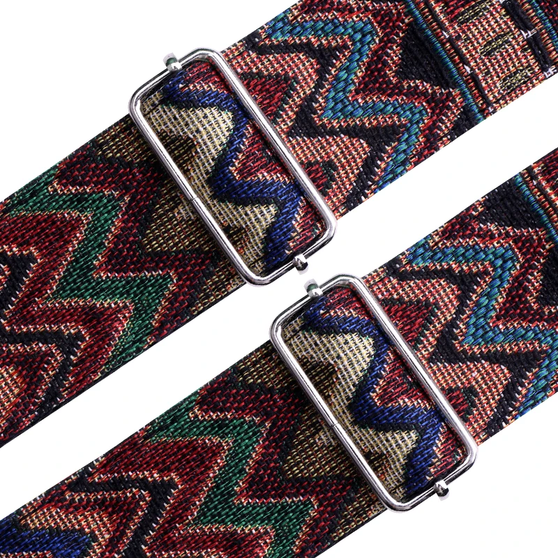 
Nation Style Yarn-dyed Fancy Fabric Guitar Strap For Bass Electric Acoustic Guitars 