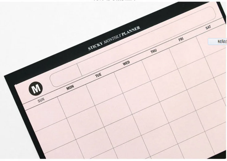 custom paper notepad Pink/white desk calendar self-adhesive memopad wholesale sticky notes