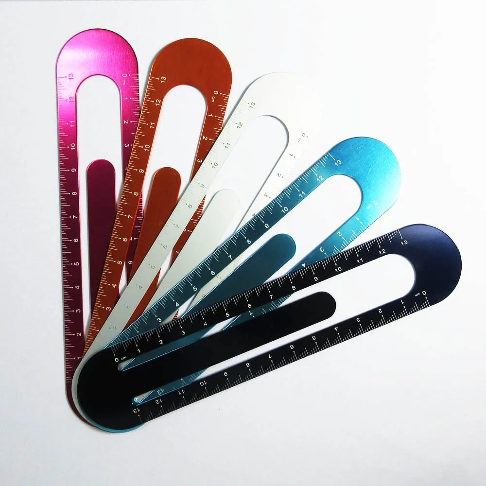 Factory price custom logo metal aluminium 13cm straight bookmark ruler