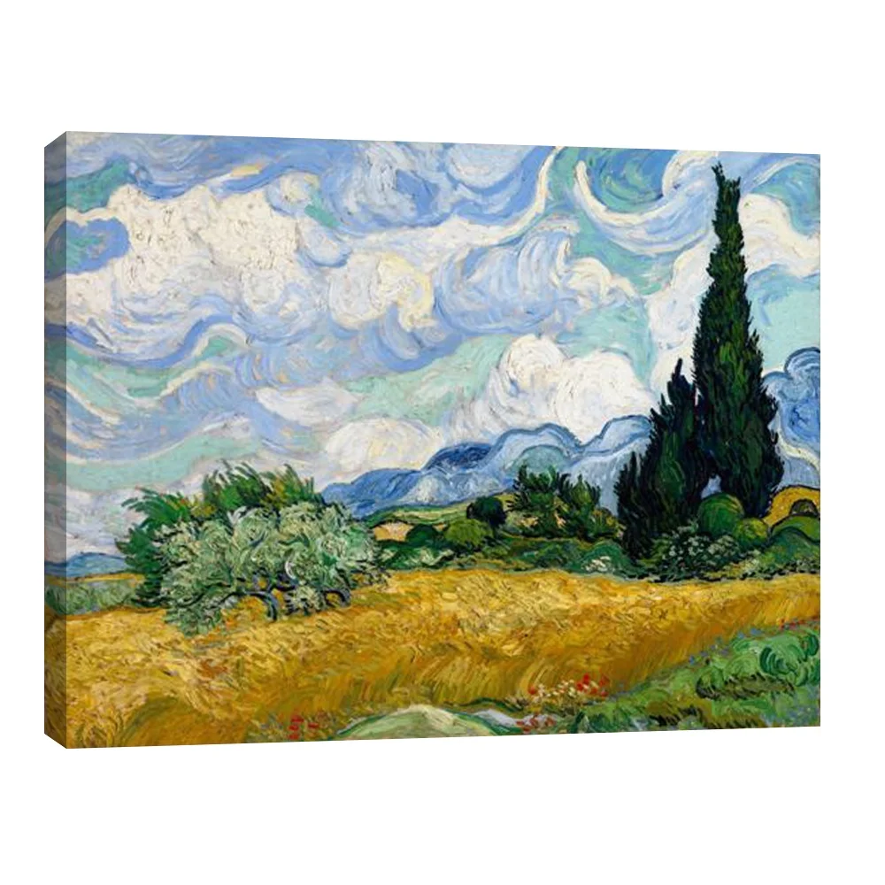 Wheat Field with Cypresses van gogh landscape painting
