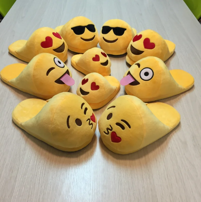 Взрослый смешно оптовая плюшевые emoji тапочки