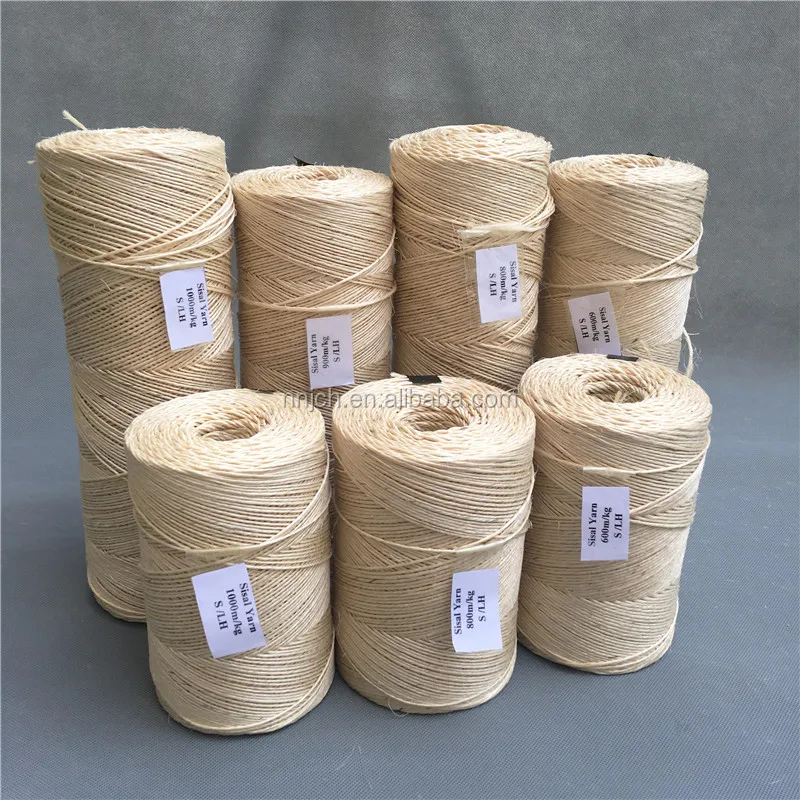 Sisal Spun Yarn Sisal Yarn of 400m/kg - 1000m/kg for Fiber Core Making & Gift Packing