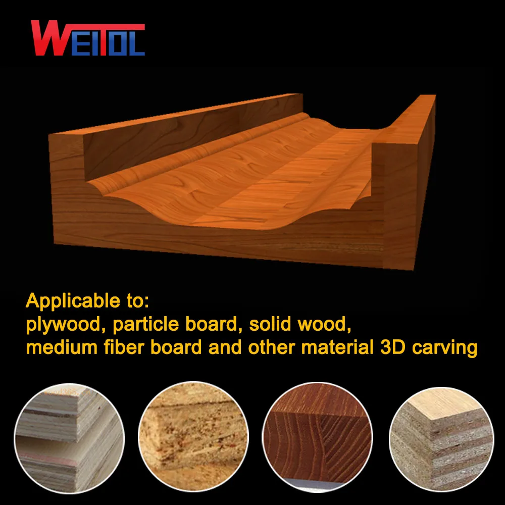 WeiTol 12,7 мм Фреза по дереву cnc Концевая фреза приподнятая панель бит