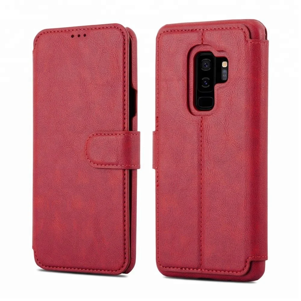 Розничная продажа держатель карты пакет кожаный магнитный флип чехол бумажник для Samsung Galaxy S9 плюс