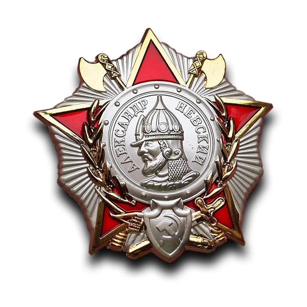 Custom painting 3D medal with badge, Russian military metal badge medal for army honor award medal