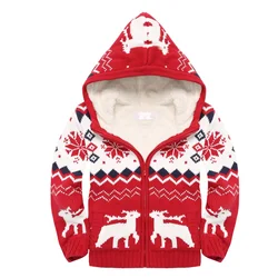 2022Winter Toddlers  Children Sherpa Thermal Hoodie Sweater