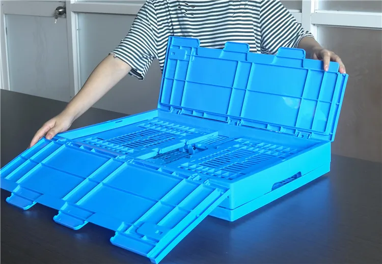 food grade stackable plastic fruit foldable vegetable basket ventilated container crates with lid