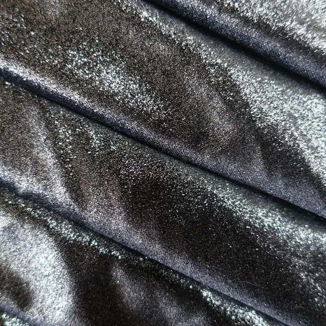 Stretch glossy Silver shining glitter velvet fabric for lady dress