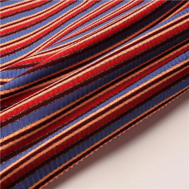 Оптовая продажа с фабрики, Высококачественная трикотажная окрашенная пряжа из полиэстера и лайкры, ткань для воротника для свитеров