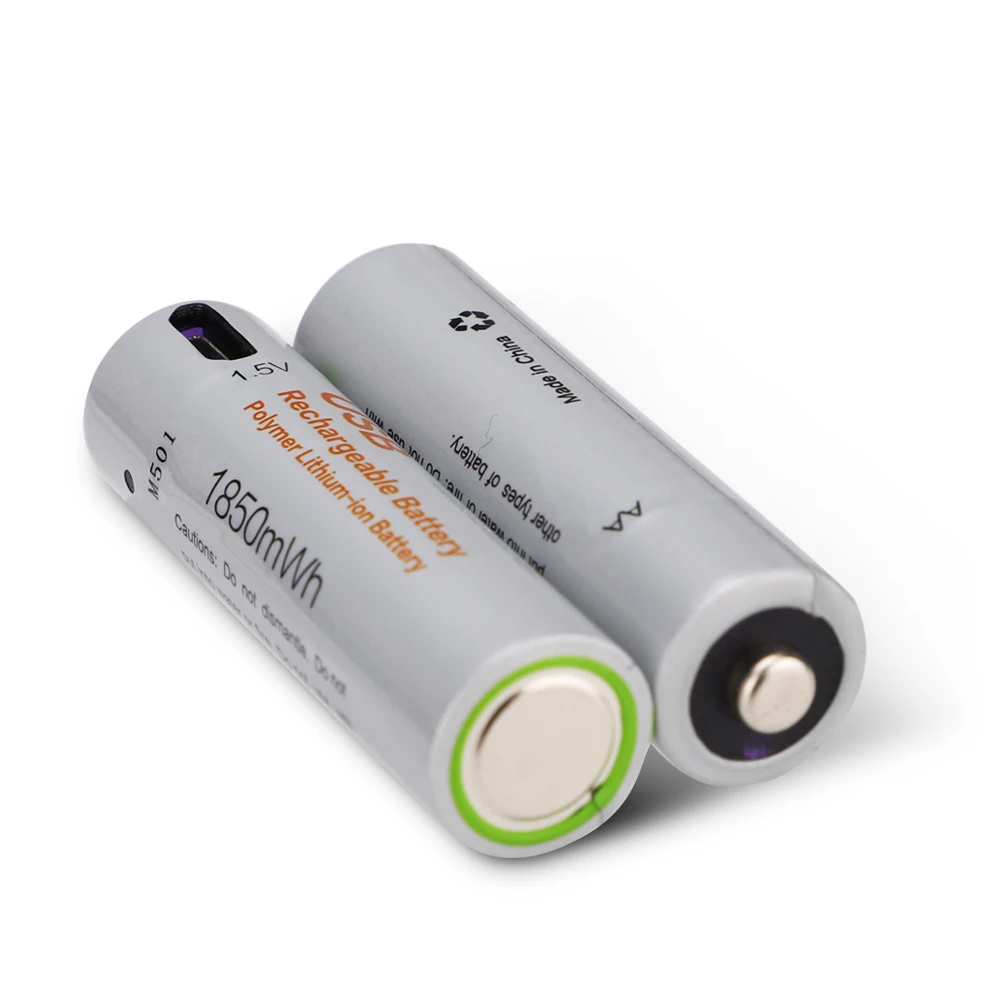 14500 Rechargeable Lithium Ion Battery 1200mAh 1850mAh Micro USB 1.5V Batteries