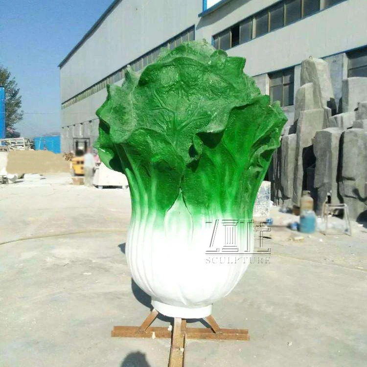 Outdoor giant resin vegetable fiberglass chinese cabbage sculpture