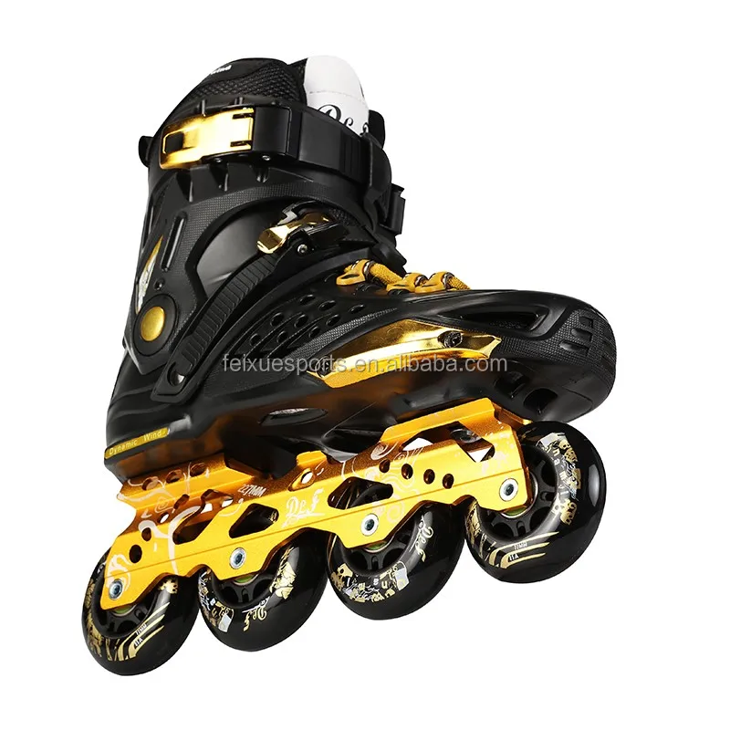 customize  black gold patines inline skates four wheels roller skate shoes for adults kids