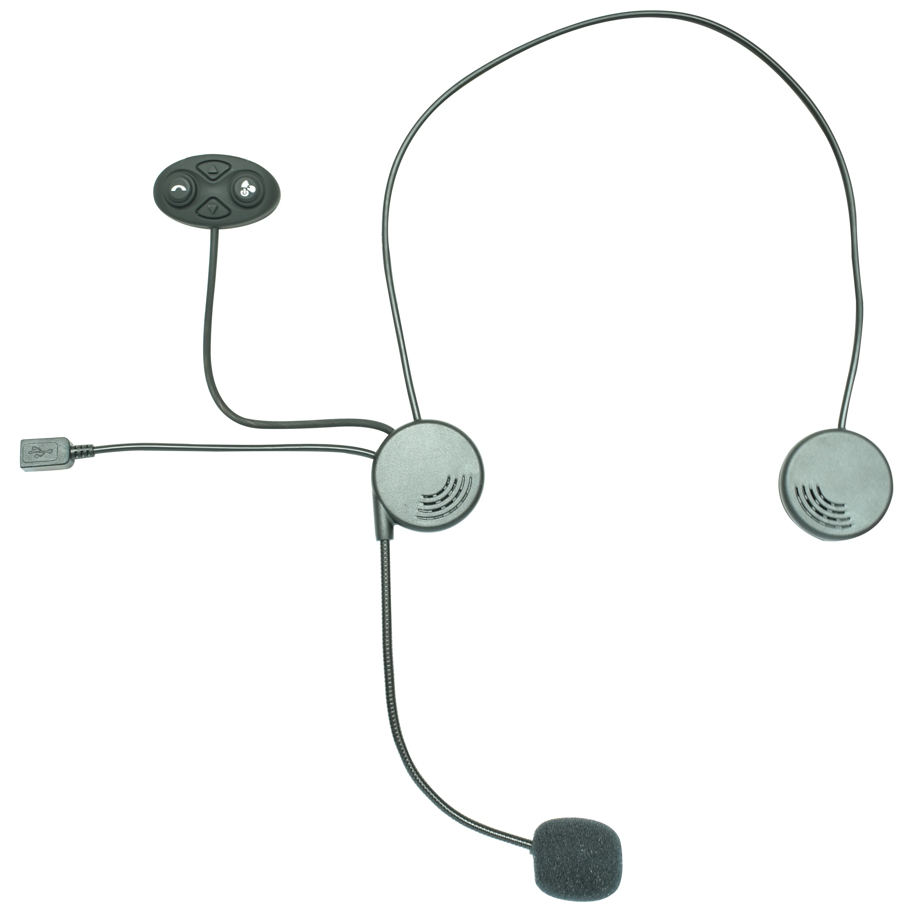 Waterproof and Noise cancelling Motorcycle Helmet Wireless Bluetooth intercom Headset/Headphone with Music+GPS Navigation