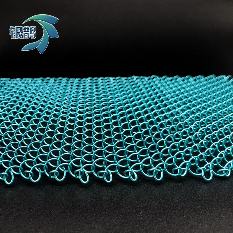 Metal coil drapery decorative mesh chain mail curtain aluminum metal mesh curtain