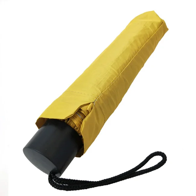 folding yellow umbrella cheap umbrella 3 fold promotion Low price umbrella with custom logo