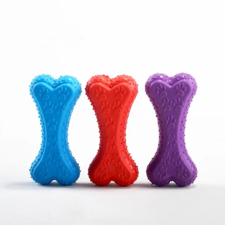 pet supplies Solid transparent rubber pet toy spike bone Durable bone dog toy
