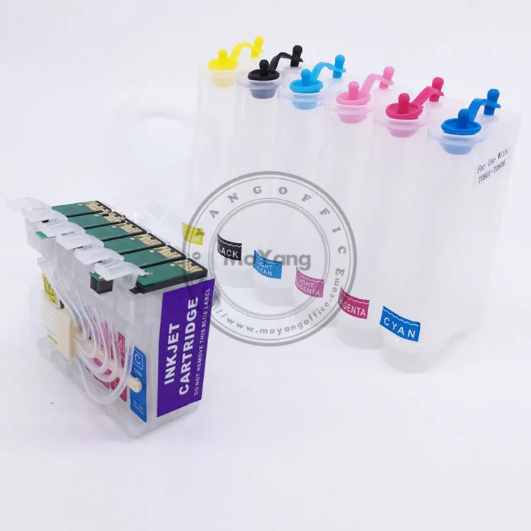 MoYang CISS T0791 с многоразовым картриджем совместимым принтером Epson Stylus Photo1400 handic1430 1500 Вт PX710W PX720WD