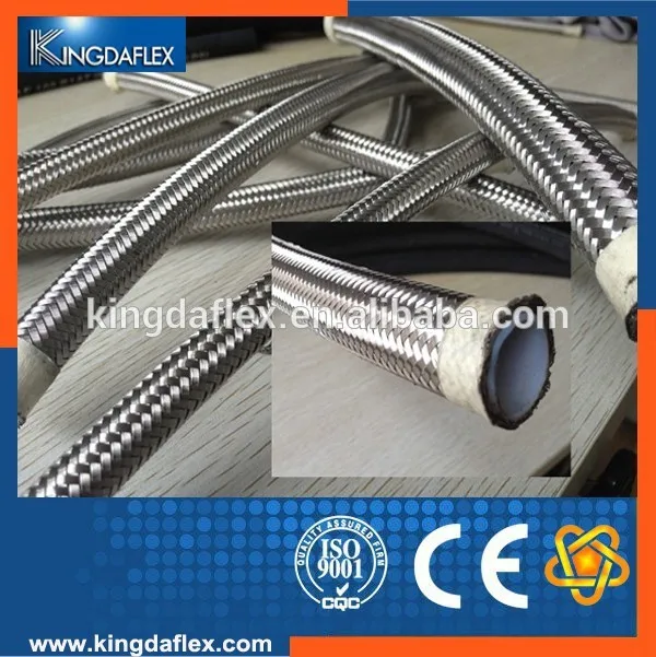 нержавеющая сталь плетеный ptfe гибкий гидравлический шланг тефлона sae100r14