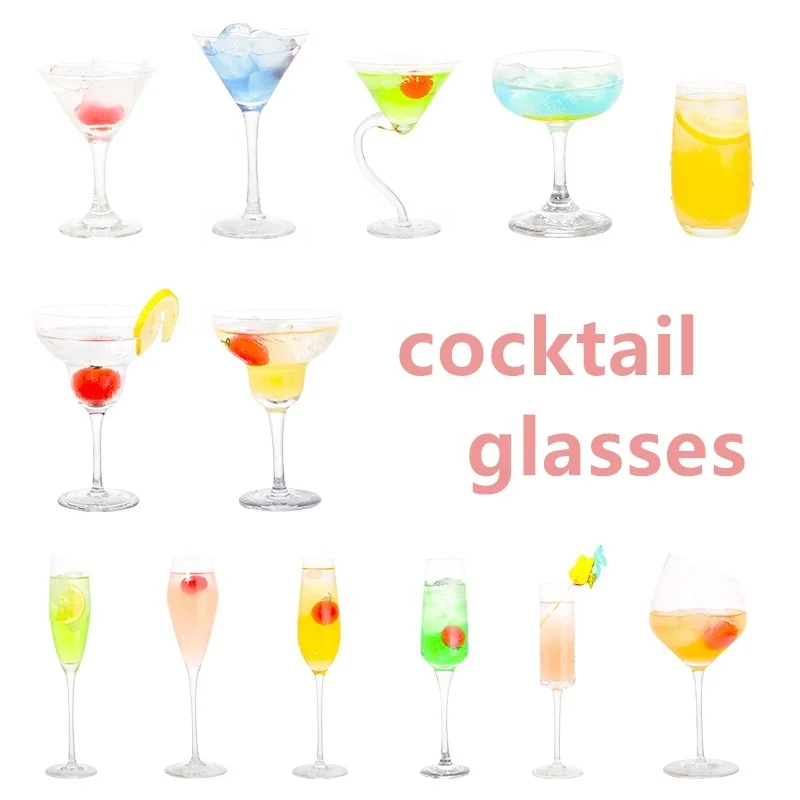 Wholesale creative Glass Cocktail Wine Cup Bar Martini Cup Margaret Cup Set