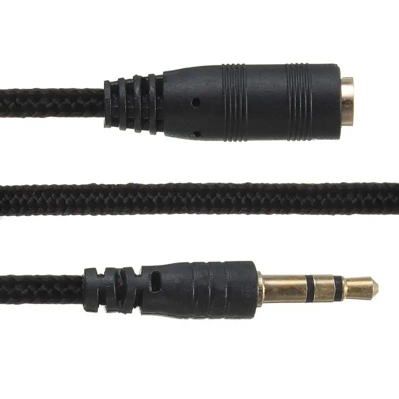 1.5m/2m/3m 3.5mm Jack Female to Male Earphone Headphone Stereo Audio Extension Cable Cord for Speaker Phone Nylon Wire