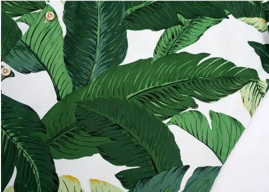 
2019 Latest Arrival summer green brown leaf short sleeve Hawaiian rugby shirts 