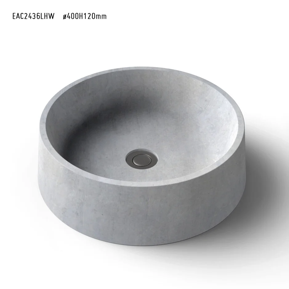 Raw Gray Concrete Hand Washing Sink for Bathroom