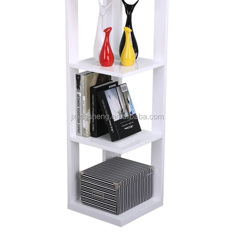 Living room corner shelf 5 tiers bookshelf bookcase flat packed