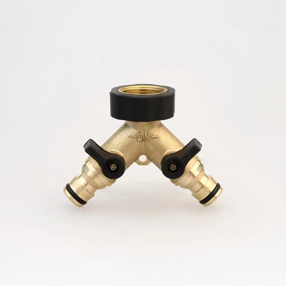 Brass Hose Pipe Tool 2 Way Connector 2 Way Tap Garden Hoses Pipes Splitters