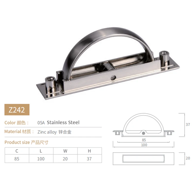 Brass kitchen Cabinet Handle Hardware Furniture Hidden Tatami Handle