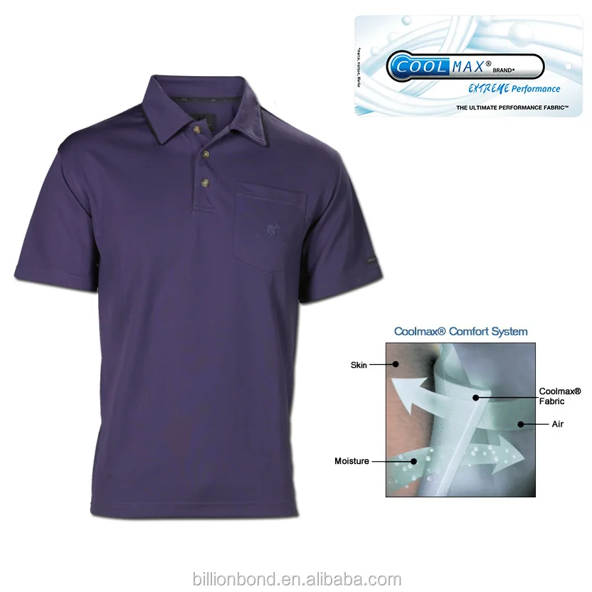 Пользовательские одежды полиэстер nano ткани coolmax мужская синий Повседневная футболка поло