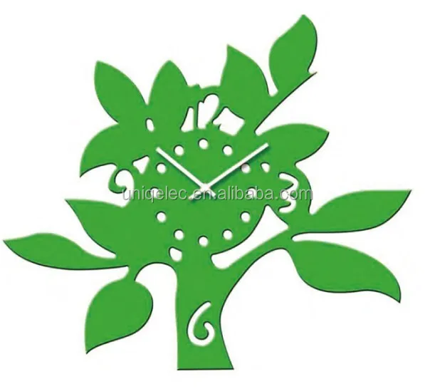 3d Tree Shape Wooden Wall Clock for decoration