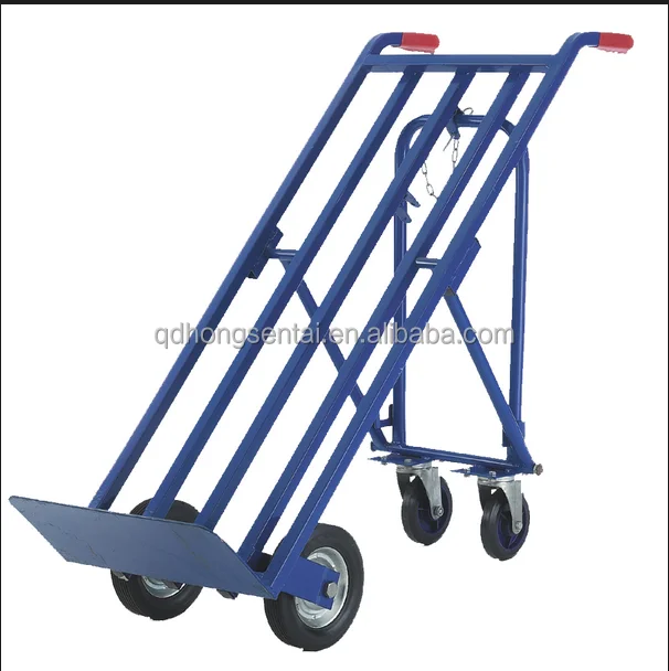 four wheel three ways hand sack pallet form truck trolley