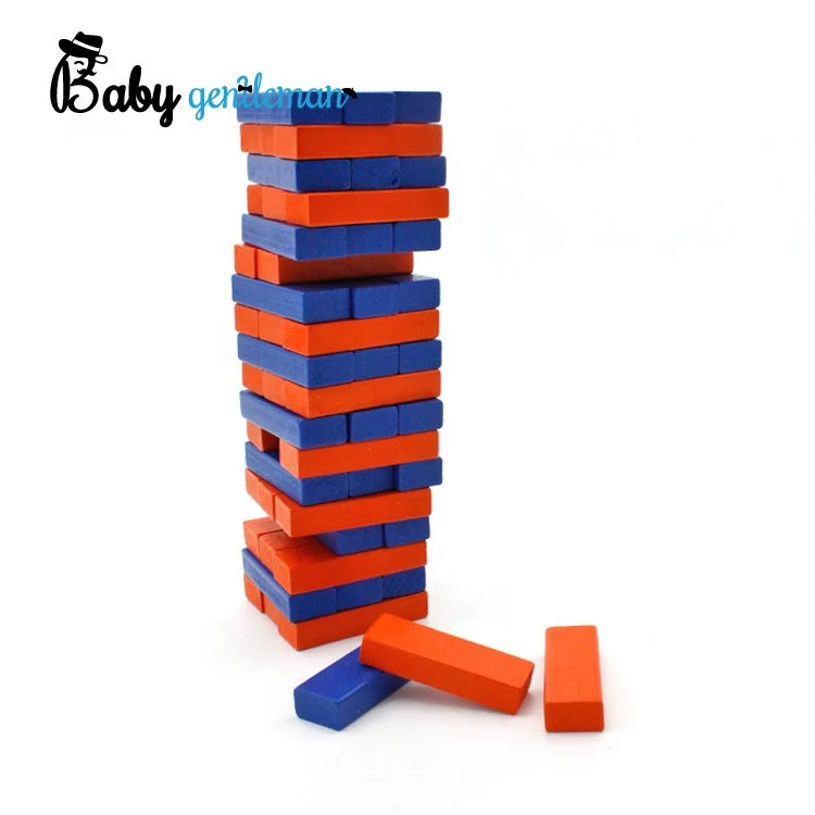 2023 High quality kids tumbling tower game wooden stacking blocks with customize Z13164D