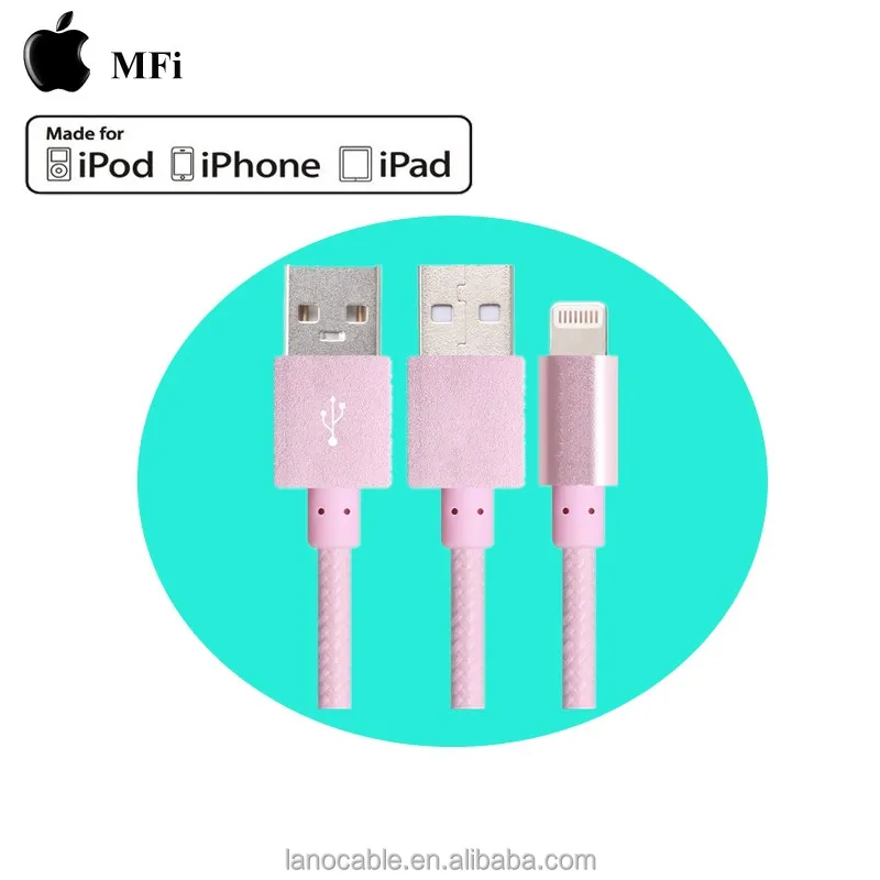 Китай производитель 1 м нейлон плетеный роуз золотой MFi кабель для передачи данных