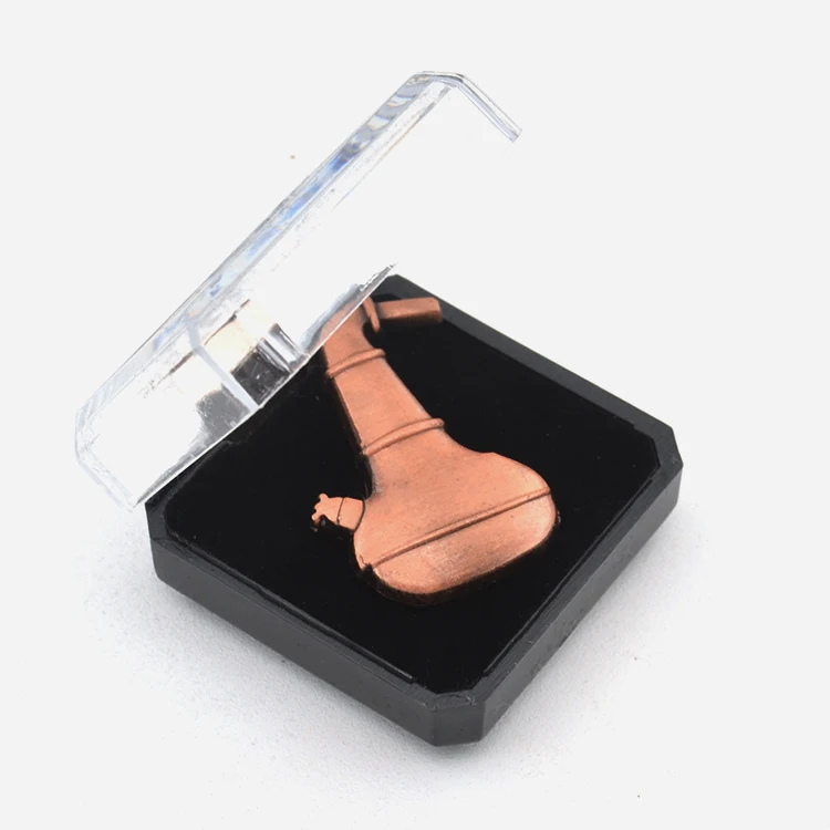 Customized Antique Tobacco Pipe Shape Lapel Pin Copper UV Offset and Gravure Printing for Business Gifts