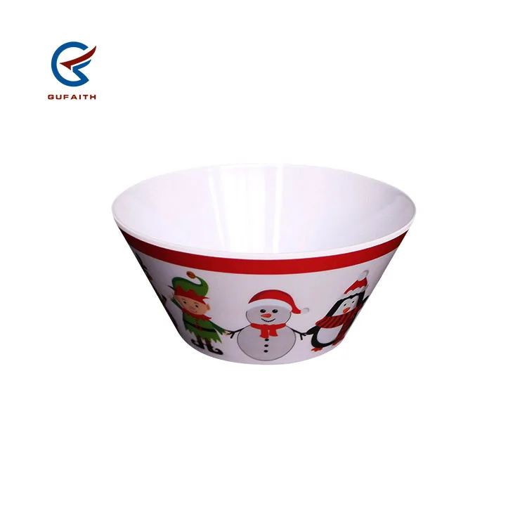 Wholesale 18 inch festival item Christmas plastic dinnerware melamine tableware plate bowl tray dinner sets