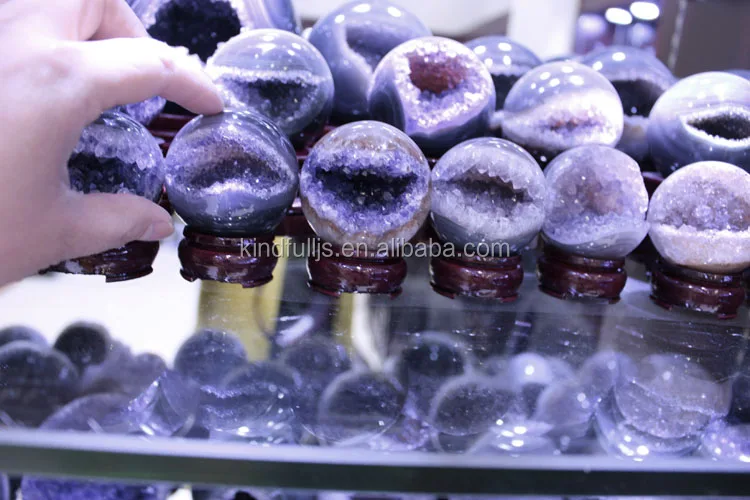 wholesale mininer agate geode small amethyst geode ball/ sphere