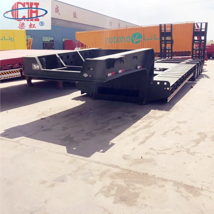 4 оси «гусиная шея» механическый обработывающий Lowboy полуприцеп с низким ложем измерения низкорамный прицеп
