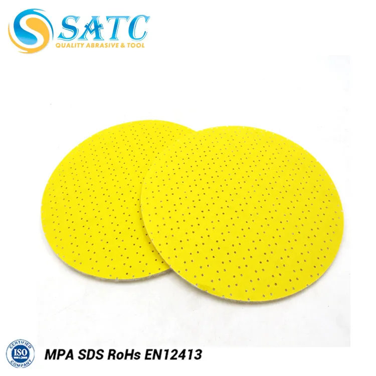 Drywall Sanding Abrasive Sandpaper for Giraffe Ceiling Sander SATC 225 Mm Yellow Abrasive Disc Hook and Loop White Alumina