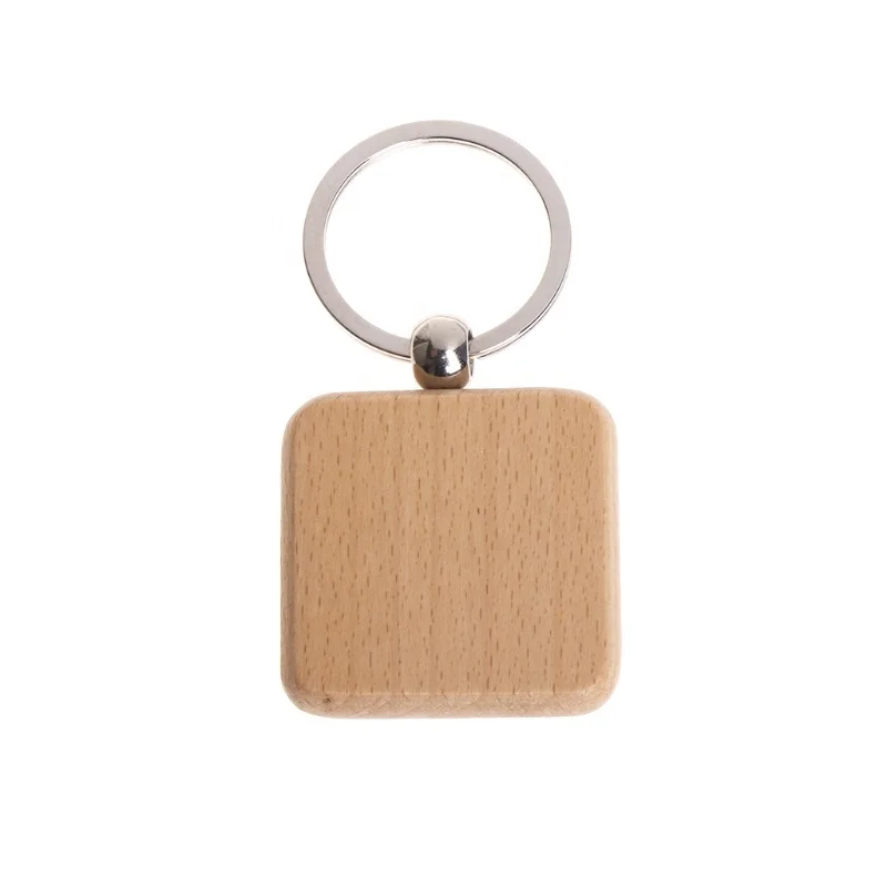 Wholesale Design Cheap Wood Printed Engraved Custom Logo Keychain